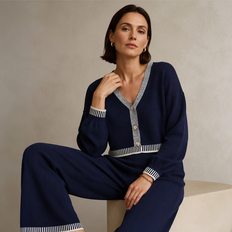 📢📢50%Rabatt!!!🎉✨Gestricktes Damen-Pullover-Set, zweiteilig