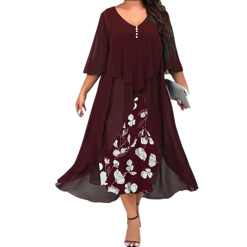 Legeres Kleid mit Blumenmuster für Damen in lockerer Passform
