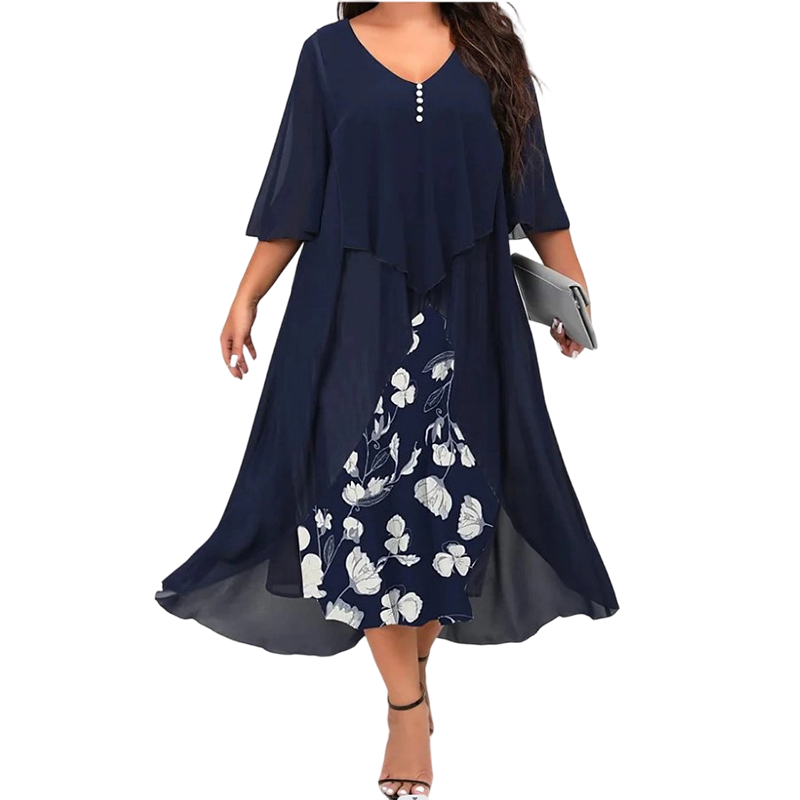 Legeres Kleid mit Blumenmuster für Damen in lockerer Passform