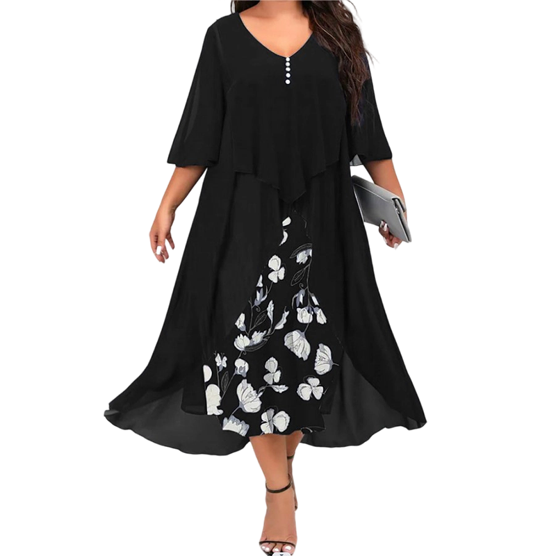 Legeres Kleid mit Blumenmuster für Damen in lockerer Passform
