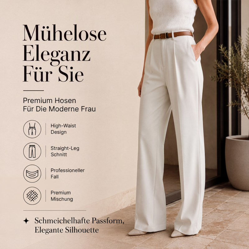 Weite hochtaillierte Anzugshose für Damen