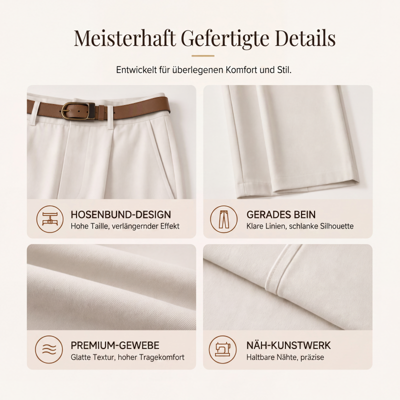 Weite hochtaillierte Anzugshose für Damen