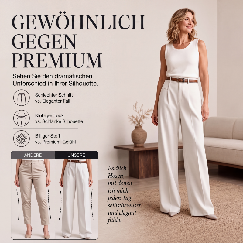 Weite hochtaillierte Anzugshose für Damen