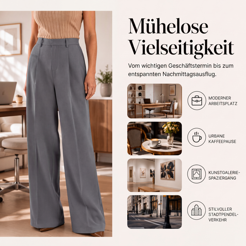 Weite hochtaillierte Anzugshose für Damen