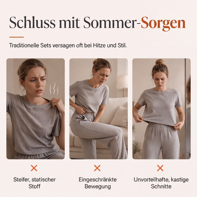 Gestreiftes T-Shirt und Weithosen-Set für Damen