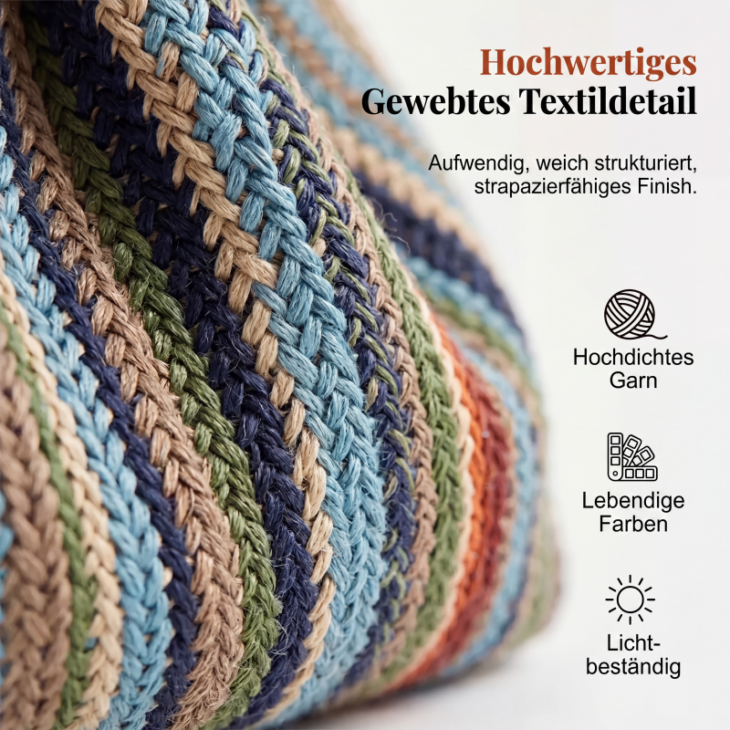 Gestreifte Damen-Clutch aus gewebtem Material