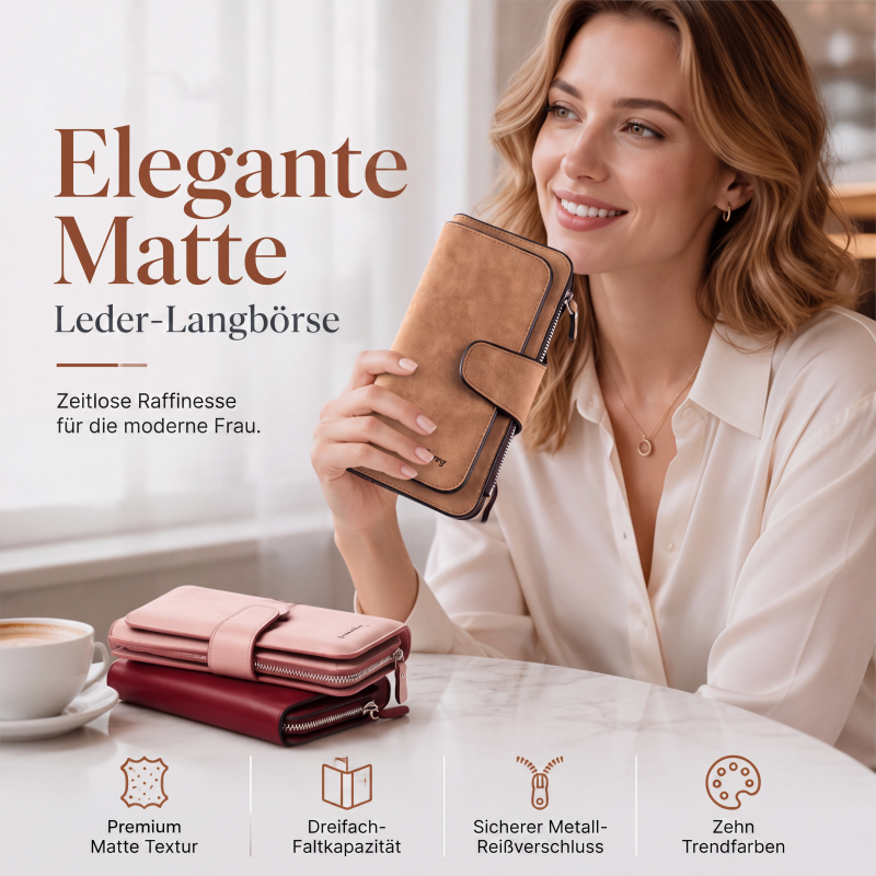 Damen-Langbörse Clutch mit mehreren Kartenfächern