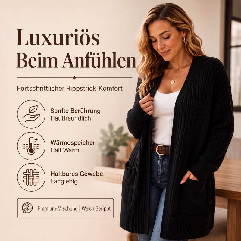 Gerippte Strickjacke für Damen