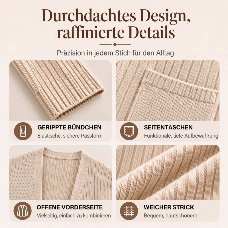 Gerippte Strickjacke für Damen