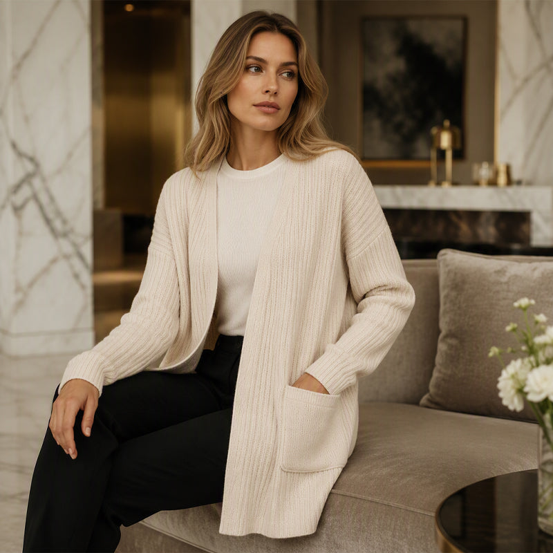 Gerippte Strickjacke für Damen