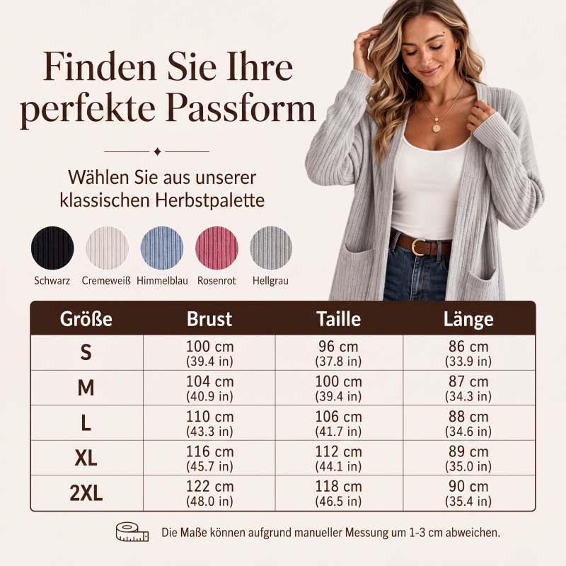 Gerippte Strickjacke für Damen