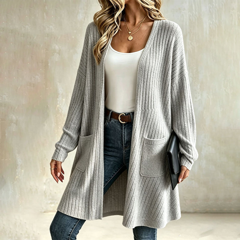 Gerippte Strickjacke für Damen