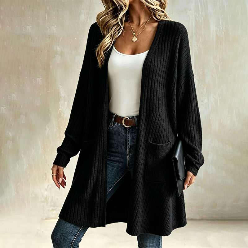 Gerippte Strickjacke für Damen
