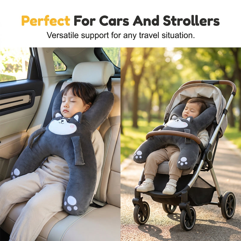 🧸 Weiches H-förmiges Autokissen für Kleinkinder – Ergonomische Kopf- und Nackenstütze für Kinder