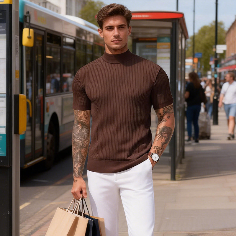 💎 Der Sommerhit 2026 – der Wahnsinn! Legere Slim-Fit Herren-T-Shirts mit Stehkragen