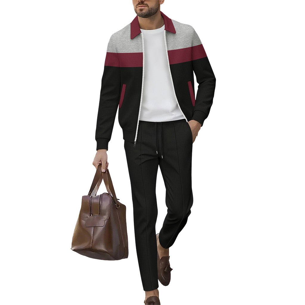 Herren-Set mit Jacke durchgehendem Reißverschluss und Hose