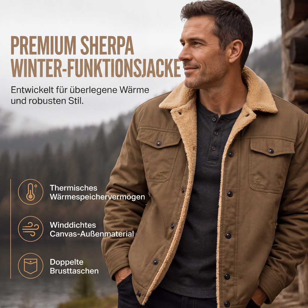 Herren-Casual-Sherpa-Utility-Cargojacke