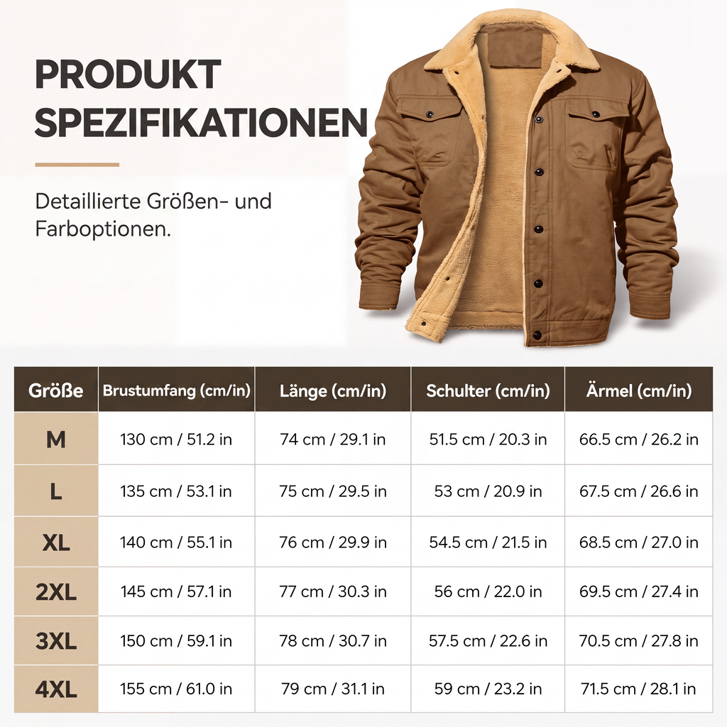 Herren-Casual-Sherpa-Utility-Cargojacke
