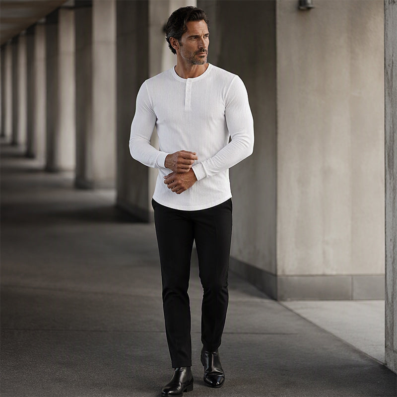 Henley-Hemd für Herren in Slim-Fit-Passform