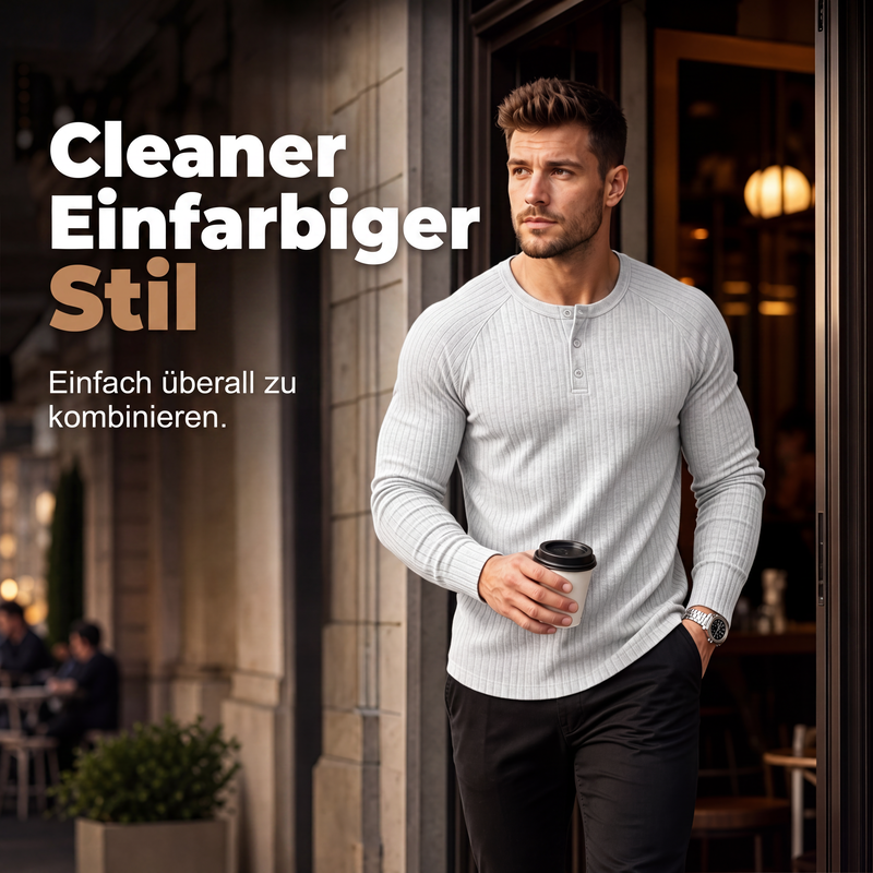 Henley-Hemd für Herren in Slim-Fit-Passform