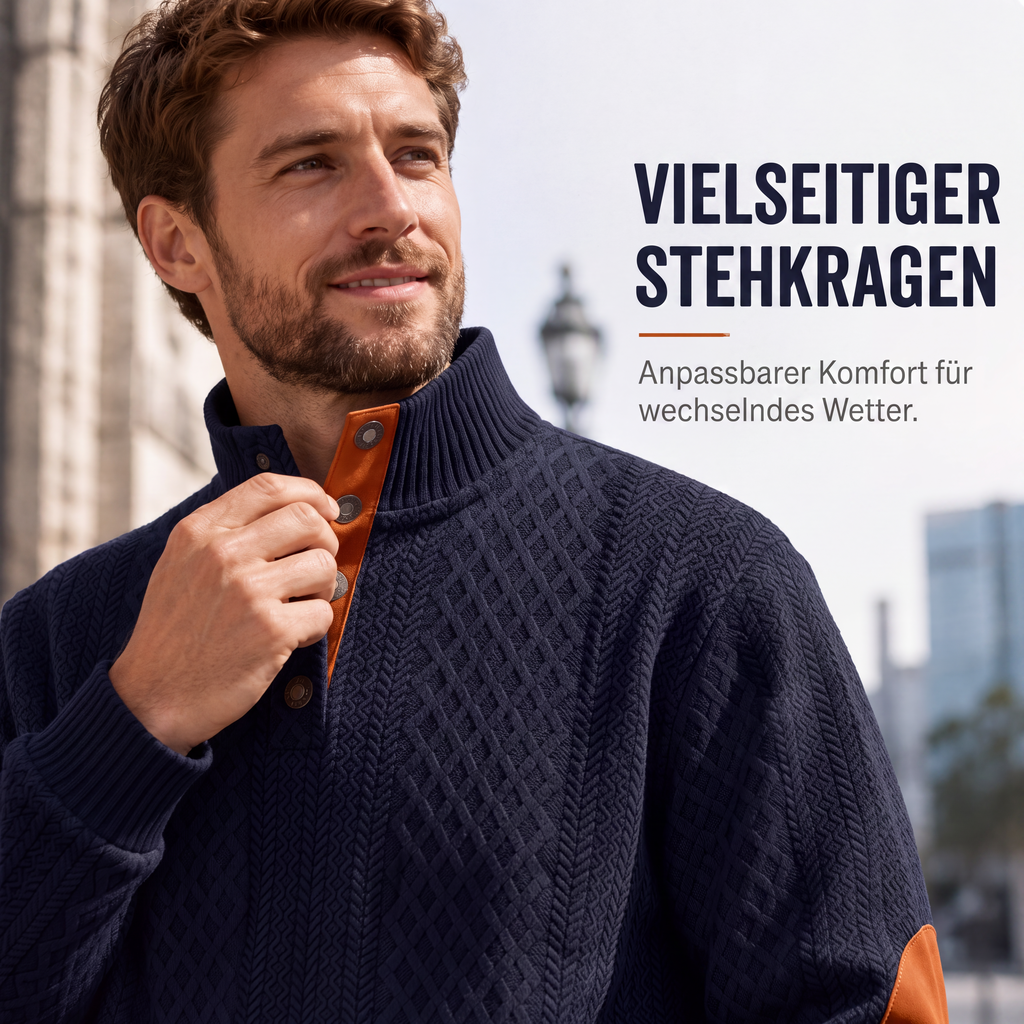 Legeres, lockeres Jacquard-Sweatshirt für Herren