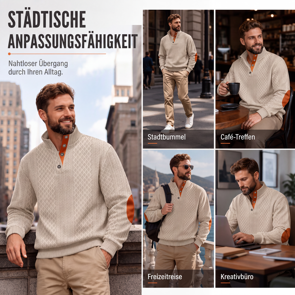 Legeres, lockeres Jacquard-Sweatshirt für Herren