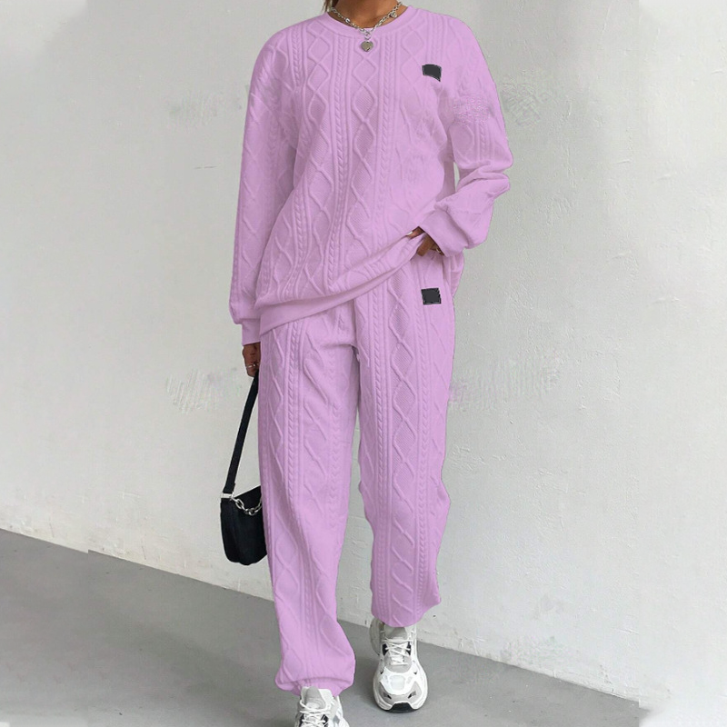 Lässiges 2-teiliges Set aus langärmligem Strickpullover und Hose