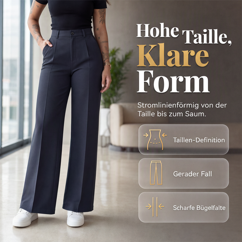 🎯 50%-Schnäppchen! Legere hochtaillierte Geradehose für Damen