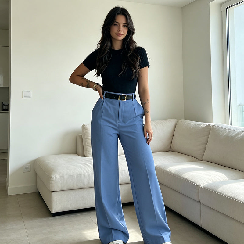 🎯 50%-Schnäppchen! Legere hochtaillierte Geradehose für Damen
