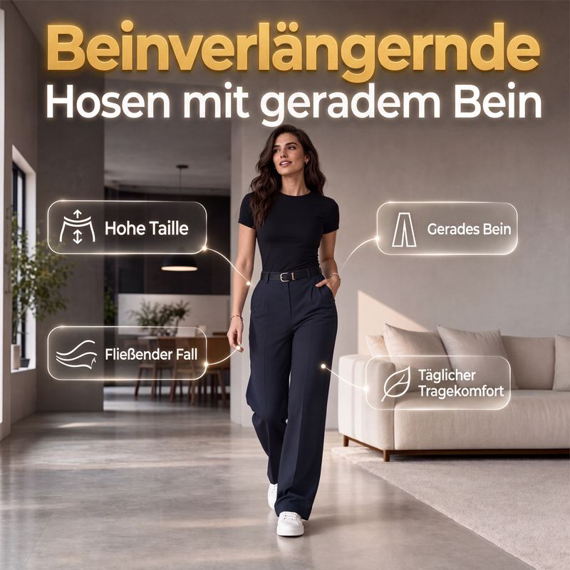 🎯 50%-Schnäppchen! Legere hochtaillierte Geradehose für Damen
