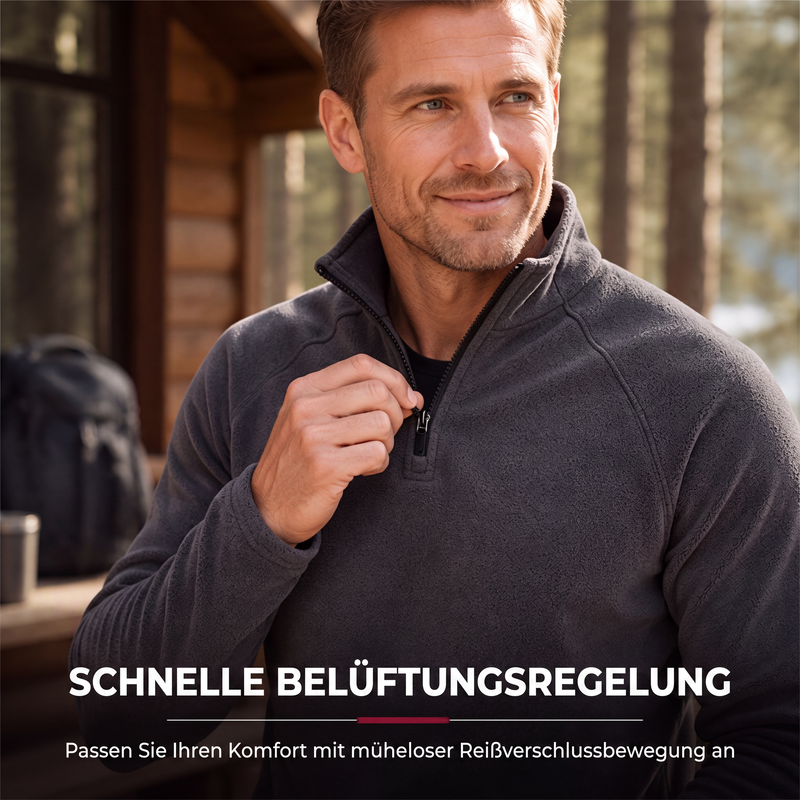 Herren-Polarfleece-Sweatshirt mit Stehkragen, warm