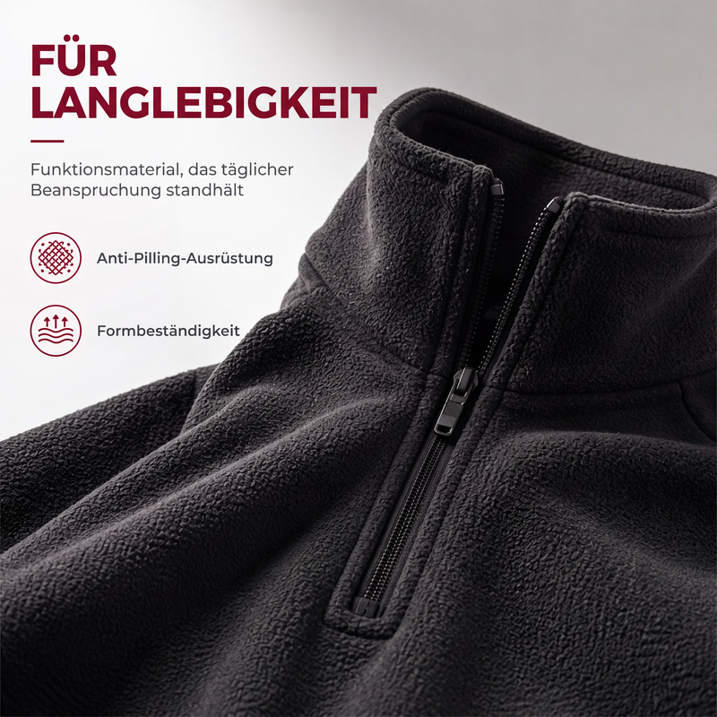 Herren-Polarfleece-Sweatshirt mit Stehkragen, warm
