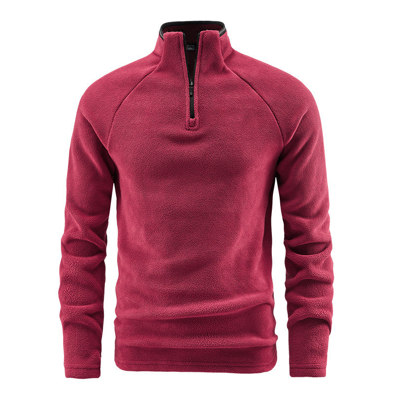 Herren-Polarfleece-Sweatshirt mit Stehkragen, warm