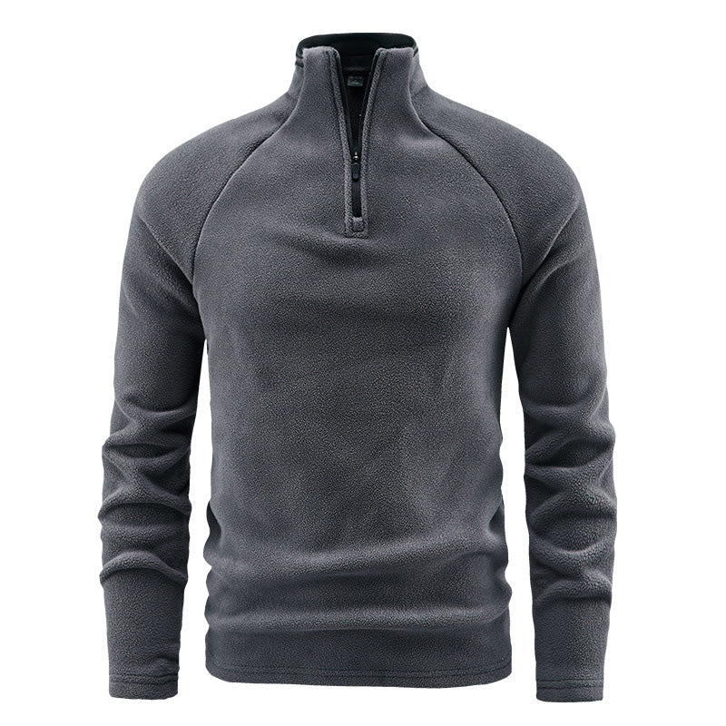 Herren-Polarfleece-Sweatshirt mit Stehkragen, warm