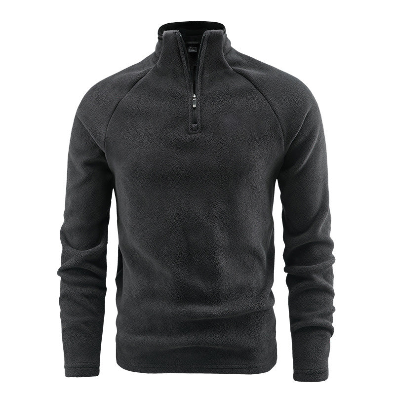 Herren-Polarfleece-Sweatshirt mit Stehkragen, warm
