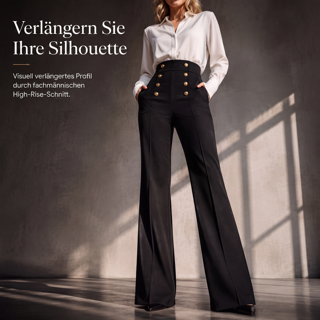 ✨Modische Neuheiten – 50 % Rabatt！🔥Hochtaillierte Doppelreiher-Hose für Damen