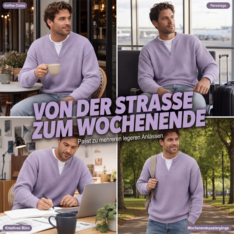 ✨ 50 % RABATT – Damen Waffel-T-Shirt im Layer-Look | Bequemer Alltagsstil mit eleganter Struktur 👚