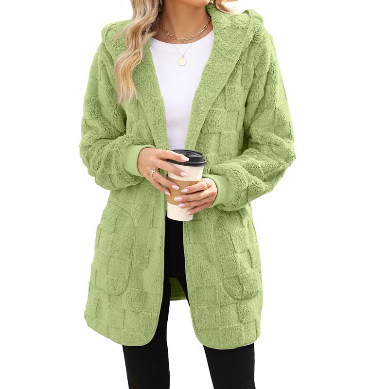 🧸 50 % RABATT – Damen Flauschige Karierte Strickjacke | Kuscheliger Komfort trifft auf zeitlosen Herbststil 🍂
