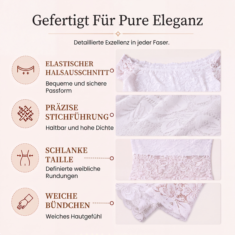 Damen Spitzenshirt mit offenen Schultern