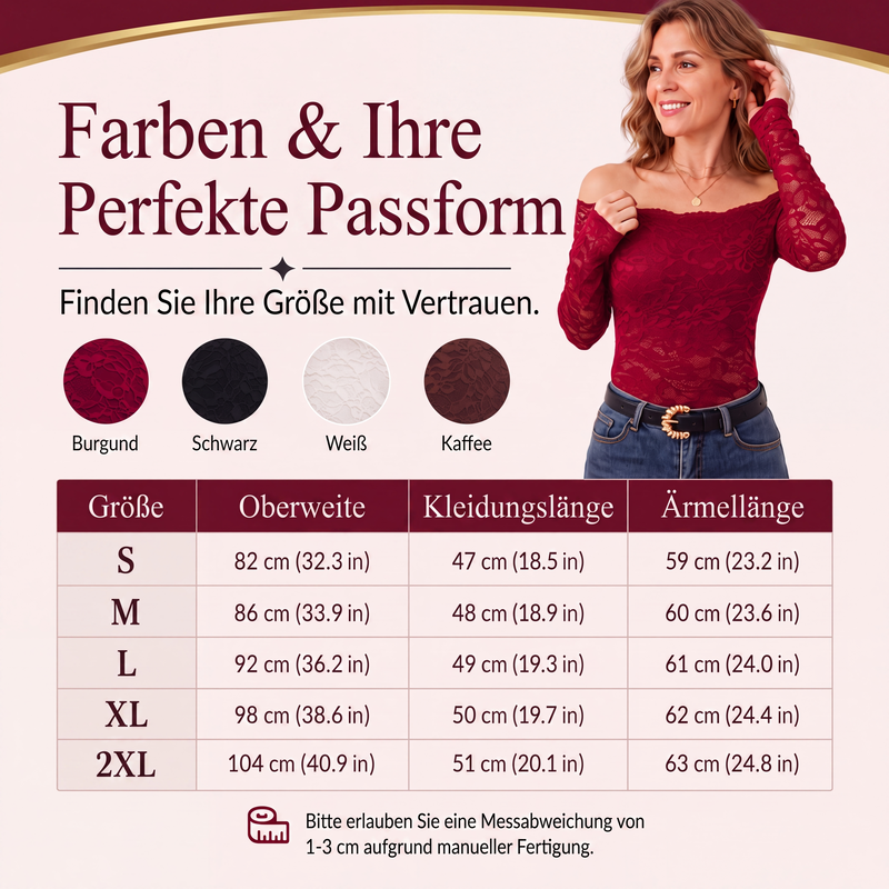 Damen Spitzenshirt mit offenen Schultern