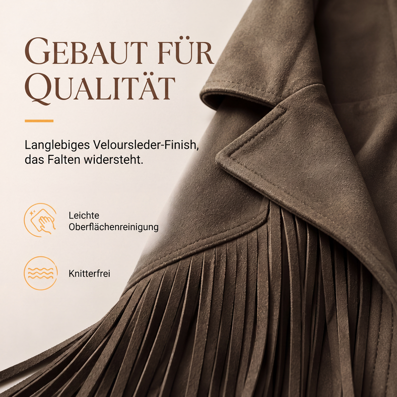 Lässige Fransenjacke für Damen mit langen Ärmeln