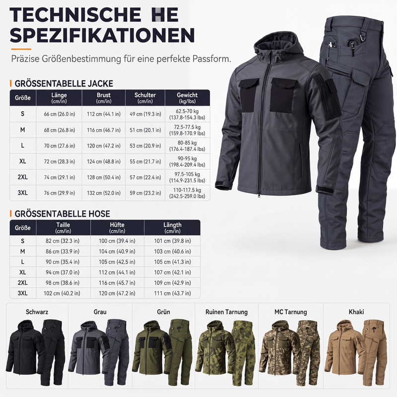 Wasserdichtes taktisches Außenjacken-Set