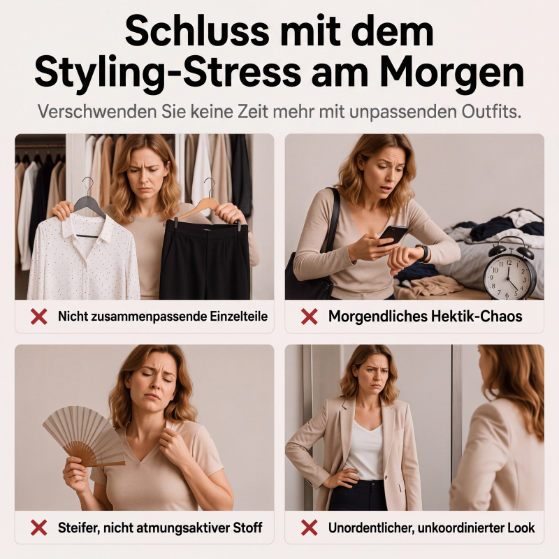 Zweiteiliges gestreiftes Set für Damen: Langarm-Oberteil und Hose