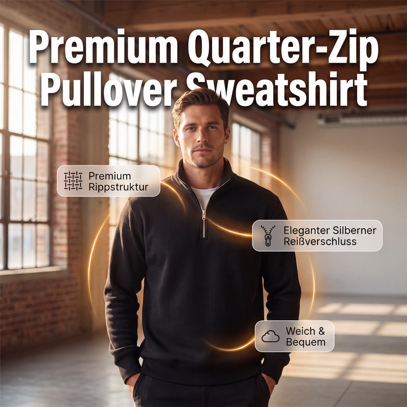 Hochwertiges Quarter-Zip Sweatshirt zum Überziehen