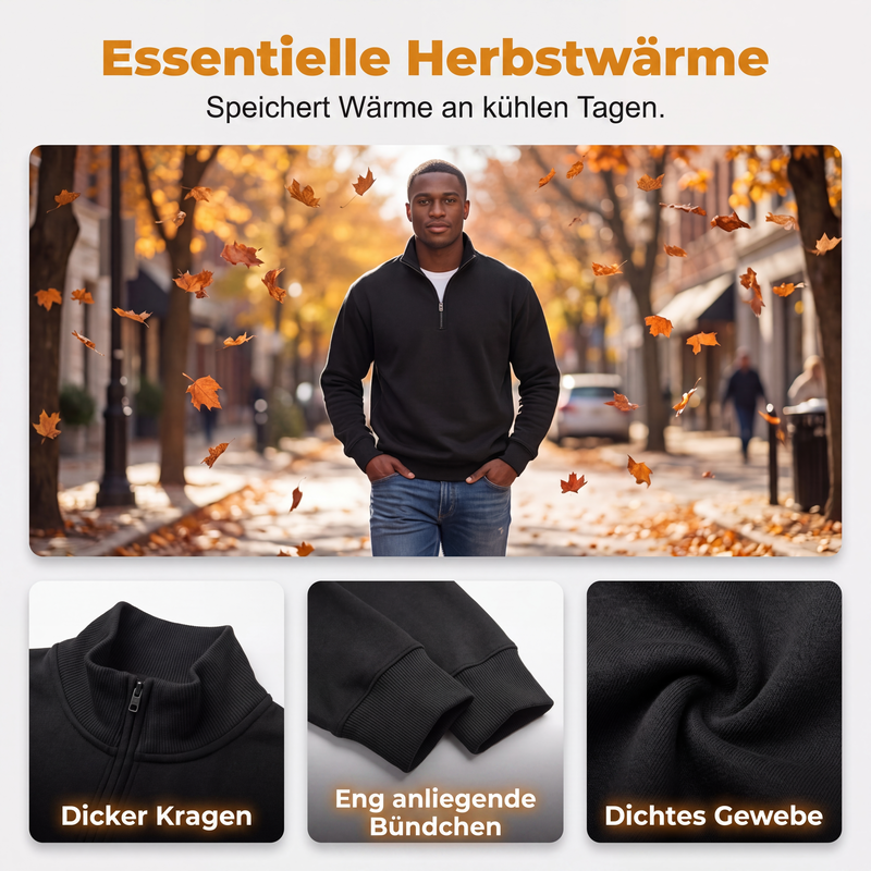 Hochwertiges Quarter-Zip Sweatshirt zum Überziehen