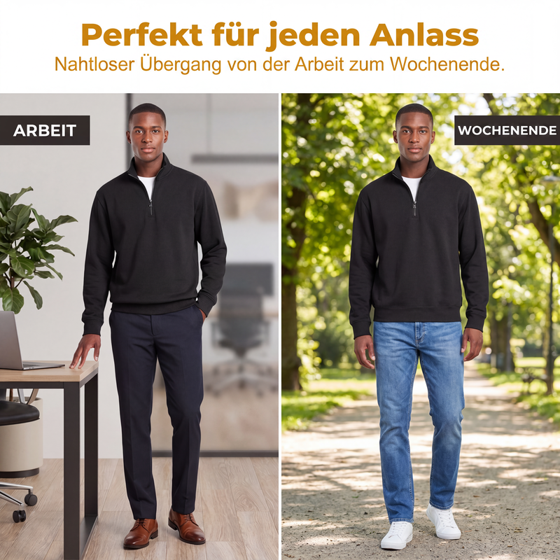 Hochwertiges Quarter-Zip Sweatshirt zum Überziehen