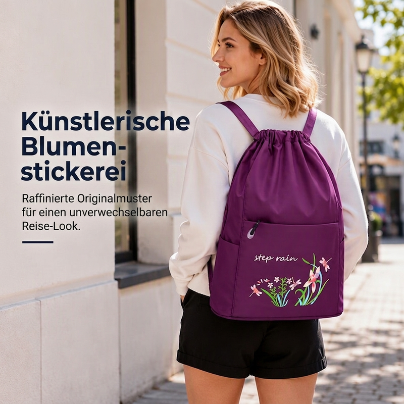 Vintage-Faltbarer Kordelzug-Rucksack für Damen