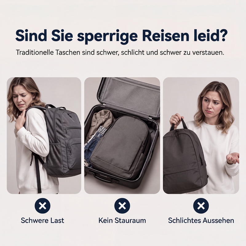 Vintage-Faltbarer Kordelzug-Rucksack für Damen
