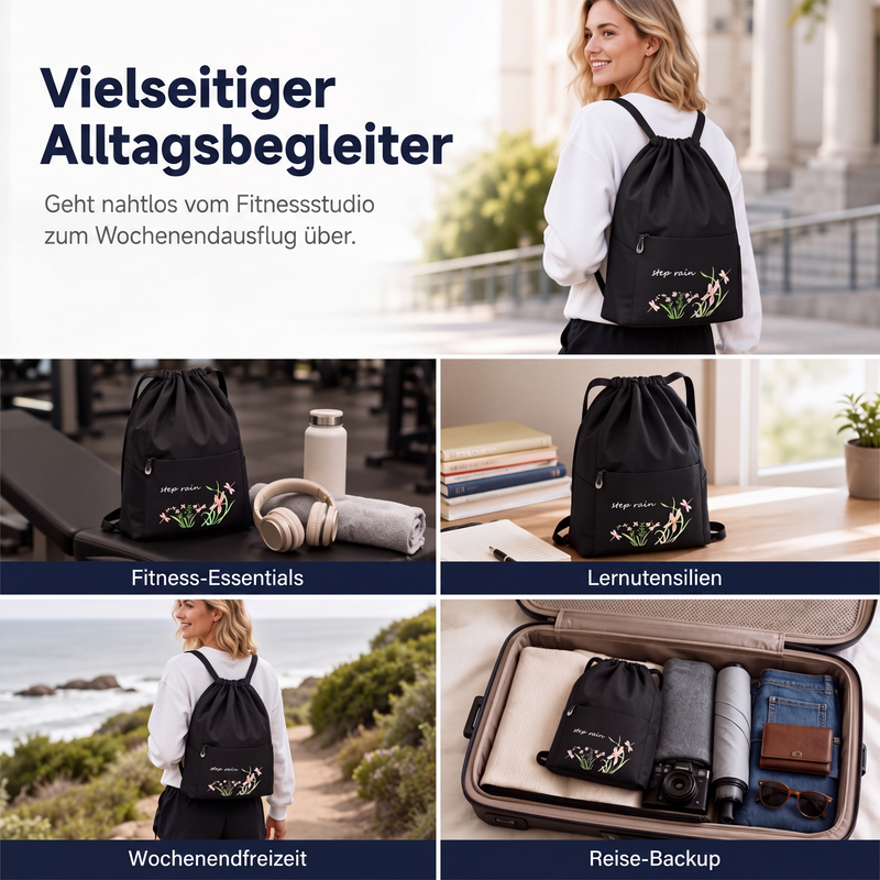 Vintage-Faltbarer Kordelzug-Rucksack für Damen