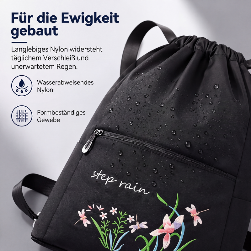 Vintage-Faltbarer Kordelzug-Rucksack für Damen
